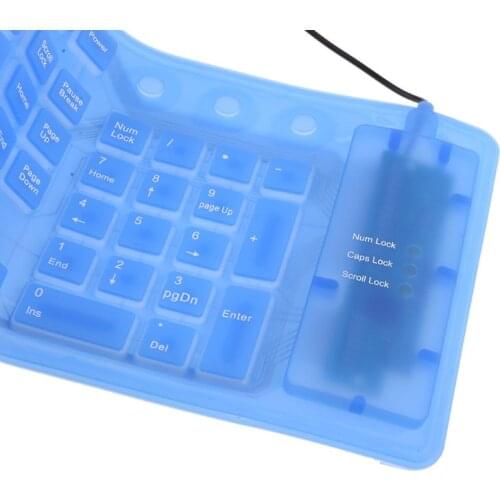 109 Keys Wired USB Flexible Foldable Silicone Keyboard Waterproof For Laptop PC 667F