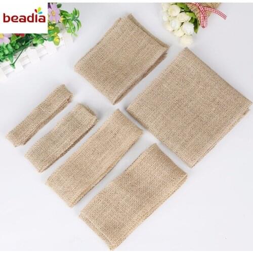 Different Size 5M/Roll Natural Jute Burlap Hessian Ribbon Natural Color For Rustic Wrap Gift Packing String Wedding Decoration