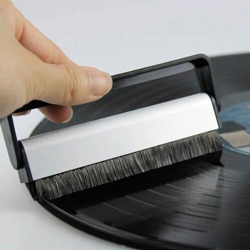 Vinyl Records Player Handle Carbon Fiber Brush Anti Static Cleaning Turntables Cleaning Brush Phonograph Lp Record Cleaning