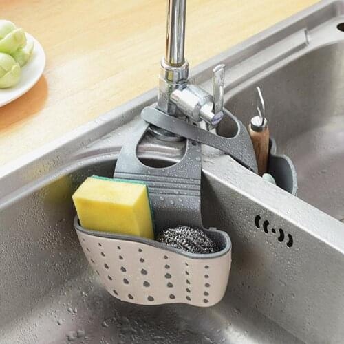 Kitchen Utensils Sink Double Drain Bag Storage Rack For Sponge Soap Holder Pool Storage Supplies Hanging Basket Drain Rack
