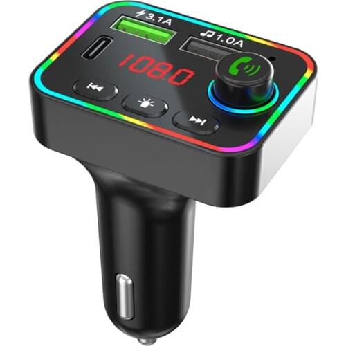 Intelligent Car Wireless 5.0 Chip Player F4 Transmitter Atmosphere Lamp U Disk Card Strengthen Shockproof Player Drop Shipping