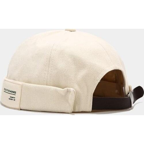 LDSLYJR Vintage Docker Cap Brimless Hat Breathable Beanie Hats Cotton Adjustable letter Landlord Sailor Cap Men and Women 35