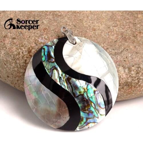 Vintage Natural Mother of Pearl Shell Pendant Antique Silver Plated Abalone Shell Pendants Charms Jewelry Making BD966