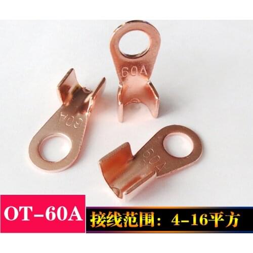 YM018 open copper cable terminal OT-60A 10pcs/pack connection range 4-16 square thickening