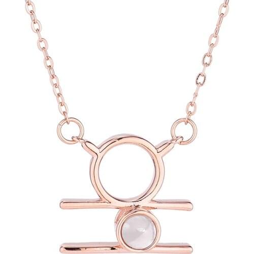 DANS ELEMENT Constellation Necklace For Women Exclusive Micro-carved Stone 100 Languages Of Love Birthday Gift Fashion 137322