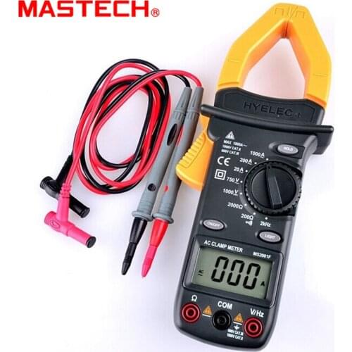 1pcs MASTECH MS2001F Clamp Meter 31/2 bit Digital Multimeter Voltmeter Continuity / Diode Tester LCD Display Diagnostic-tool