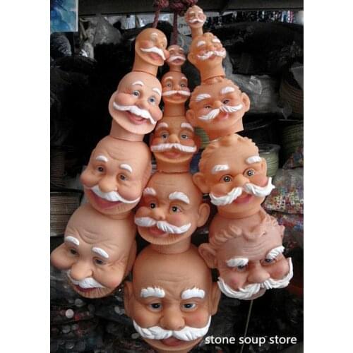 1pc High-quality 3D Vinyl Santa Claus Head Christmas Decorations Diy Accessories Craft Ornament Elderly Face