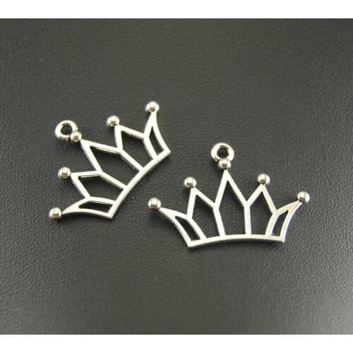 10pcs Zinc Alloy Silver Color Crown Charm Jewelry Making DIY Handmade Craft 30x20mm A821