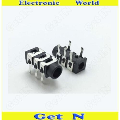 1000pcs PJ-313 Headphone Socket 5DIP Connectors 3.5mm Audio Jacks Black Color