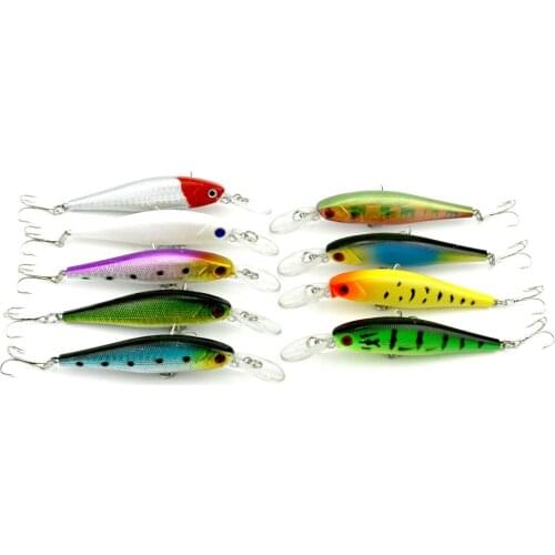 18pcs 10cm 9.3g Minnow Fishing Lures Plastic Artificial Swim Bait Hard Lure Crankbait Jig Fishing Tackle With Hooks