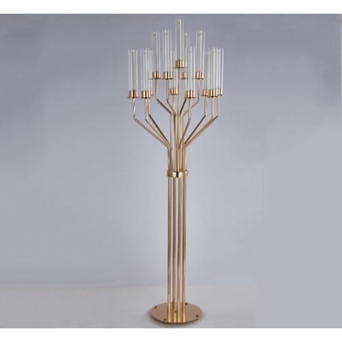 IMUWEN Acrylic Candelabras 160 CM Height 13 Heads Candle Holders Luxury Wedding Table Centerpiece Candlesticks Home Decoration