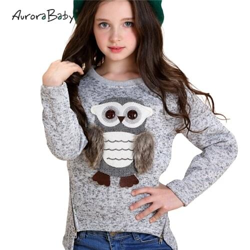 AuroraBaby Girls Boys Sweater with Zipper Owl Coat Child Clothes for Girl Boy Clothes Warm for Autumn Winter