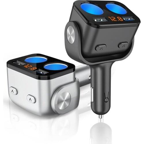 12V-24V Car Cigarette Lighter Splitter QC 3.0 USB Car Phone Fast Charger Plug LED Car Charger Adapter For iPhone Samsung Huawei