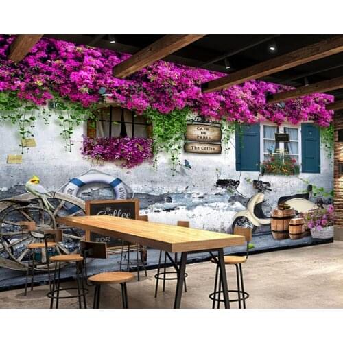 Free Shipping Mediterranean Window Rose Background Mural Custom 3D Living Room Bedroom Wallpaper Flower Hotel Decorative Mural