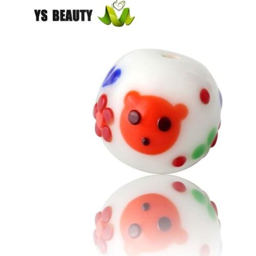 Hand painted glass beads Japanese hairpin with beads DIY rope small jewelry matching beads for girls hand woven small jewelry