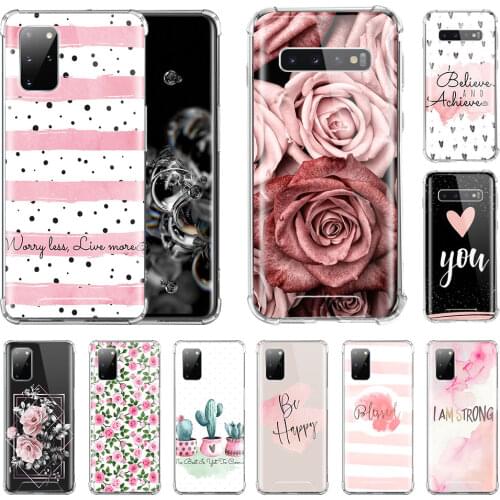 Phone Case for Samsung Galaxy S20 FE S21 S10 S8 S9 Plus S10e Note 20 Ultra 10 Lite Airbag Soft Covers Cute Phink Pattern