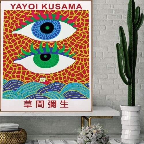 Yayoi Kusama Artwork Exhibition Posters and Prints Abstract Wall Art Pictures Museum Canvas Painting for Living Room Home Decor