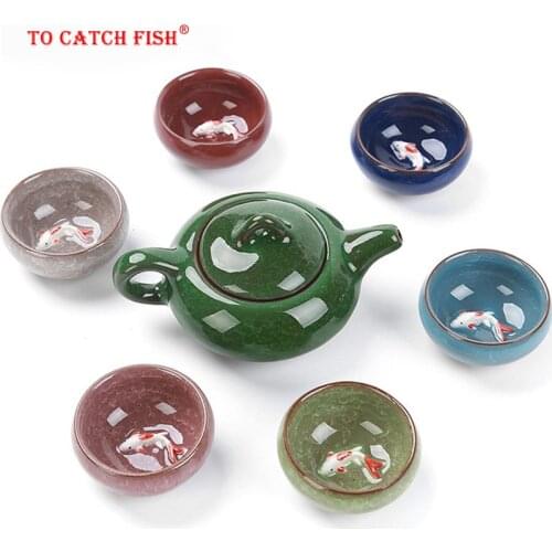 Kung Fu Tea Set(Seven-piece),Ceramic Tea Sets,TeaCup,ChineseTravel Tea Set, Drinkware Coffee&Tea Sets , Binglie china Wholesale