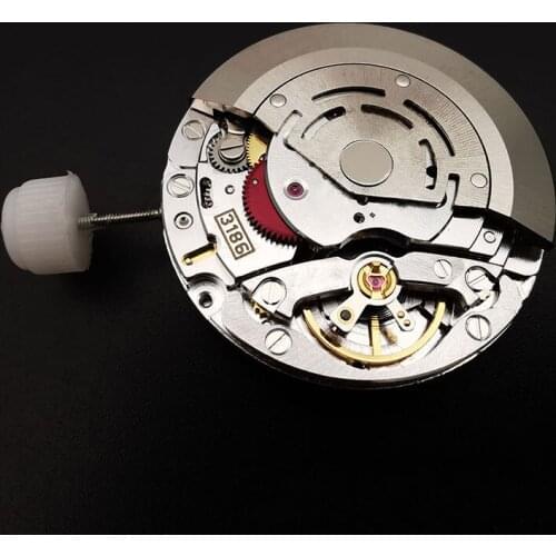 China Clone RLX GMT 3186 Movement Automatic Mechanical Movement Men Watch Movement Blue Balance With Logo Watch Accessories
