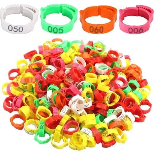 30PCS Chicken Foot Ring Adjustable Size Poultry Leg Digital Label Buckle Ring 6 Colors Plastic Chick Duck Goose Farm Equipment