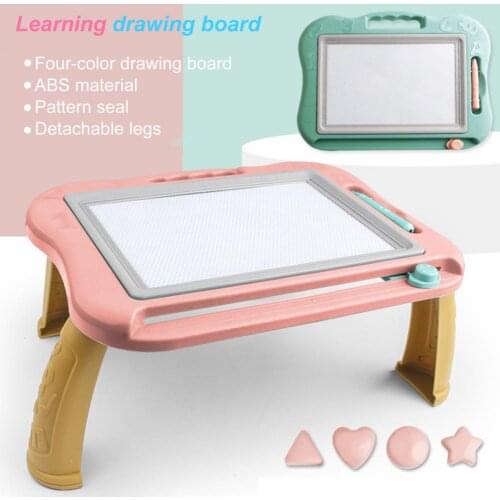Magnetic Writing Painting Sketch Pad Doodle Board Drawing Board Puzzle Educational Tool with Legs Portable Drawing Toys