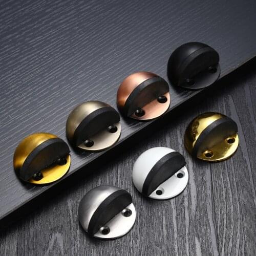 Stainless Steel magnetic door stopper dual catch no punching door bumper wedge wall door stopper