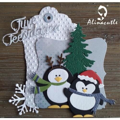 METAL CUTTING DIES die cut penguin Noel Santa snow new year build up collage dies Scrapbooking card PAPER CRAFT stencil punch