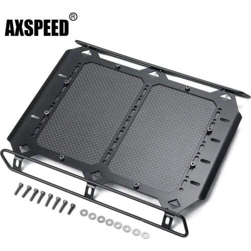 AXSPEED Metal Luggage Carrier Roof Rack with Carbon Fiber Board for Traxxas TRX-6 G63 TRX4 G500 1/10 RC Crawler Car Upgrade Part