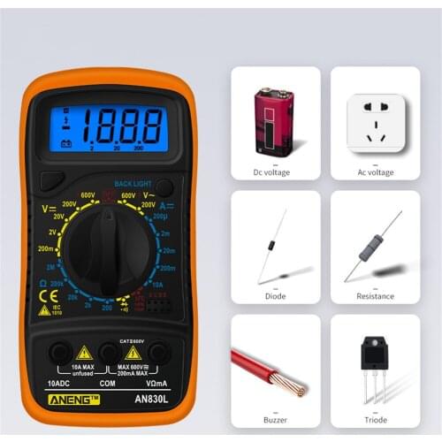 A830L LCD Digital multimeter multi-function AC/DC Ammeter Voltage current meter universal meter electrician instrument Tester