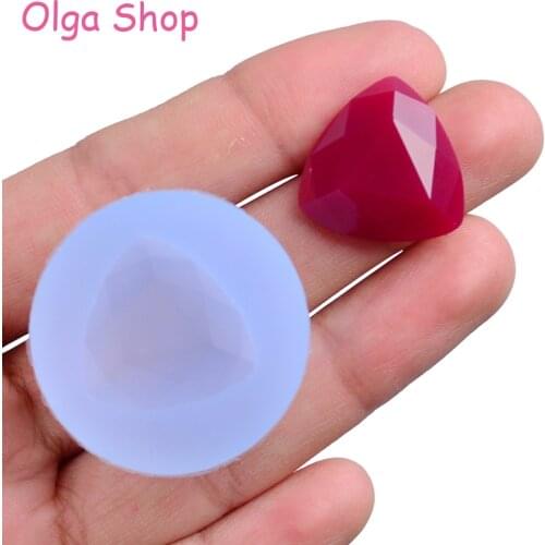 BYL048 Faceted Cabochon Silicone Mold - for Fondant Candy Chocolate Resin Earring Handmade Jewelry Cabochon Charm Pendant Clay