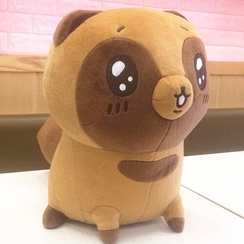 タヌキとキツネ original cartoon raccoon and fox plush toys zabawki cute pillow peluche baby toy soft padded cushion stuffed animals