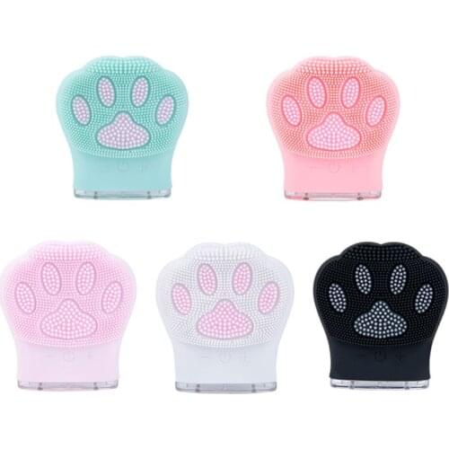Durable Soft Deep Cleansing Brush Cute Cat Claw Professional Waterproof Oil Control Ultrasonic Face Beauty Equipment