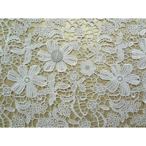 125cm luxurious water soluble sunflower embroidery Swiss voile lace fabric, XERY160903A