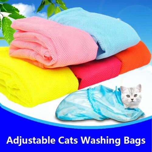New Mesh Cat Grooming Bath Bag Cats Washing Bags For Pet Bathing Nail Trimming Injecting Anti Scratch Bite Restraint Mesh Bags