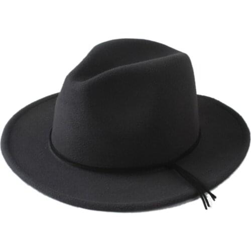 100% Wool Unisex Womens mens Chapeu Feminino Fedora Hat For Laday Men Woolen Panama Cap Headband Jazz Church Top Hat