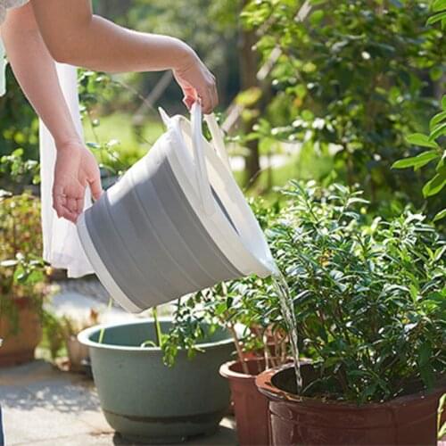 10L Folding Bucket Round Portable Car Wash Bucket Outdoor Fishing Promotion Folding Bucket Supplies Bathroom Kitchen Camp Bucket