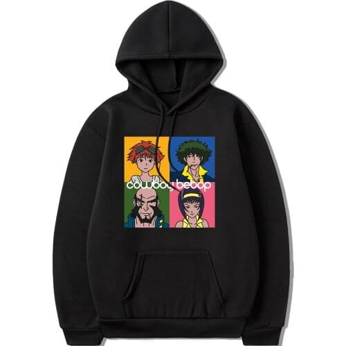 90s Classic Anime Cowboy Bebop Hoodie for Men Women Long Sleeves Spike Spiegel Hoodie Pullover Harajuku Tops Streetswear Hoodies