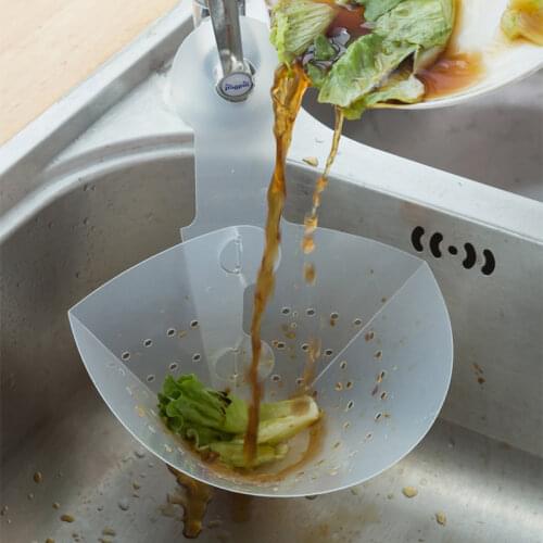 Foldable Sink Filter Self-standing Kitchen Anti-blocking Funnel Sink Drain Leftovers Soup Sorting Garbage Food Strainer Basket