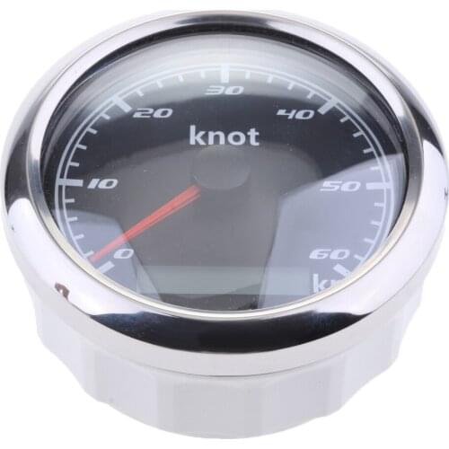 Waterproof IP67 Speedometer 0-60Knot 85mm Speed Gauge 9-32V