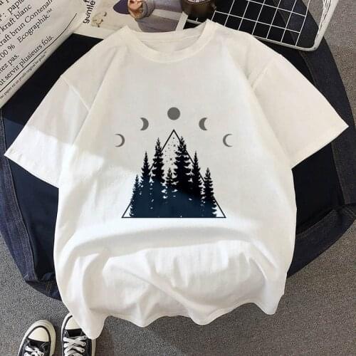 2020 Women T-shirt Summer Mountain Travel Dark forest Print T shirt Womens Top Ladies Graphic Female T Shirt T-shirts Tee Shirt