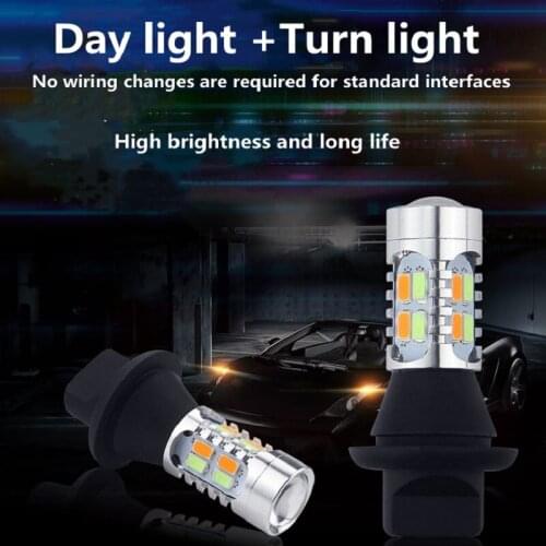 1Set LED Canbus 5730 1156 P21W BA15S PY21W BAU15S 3156 7440 W21W T20 Car DRL Turn Signal Lights Error Free Switchback Dual Color