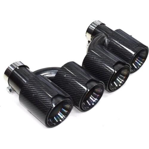1 pair Dual M Performance Carbon Fiber Exhaust Tip H shape Muffler Tip tailpipe for car exhaust Universal Exhaust pipe