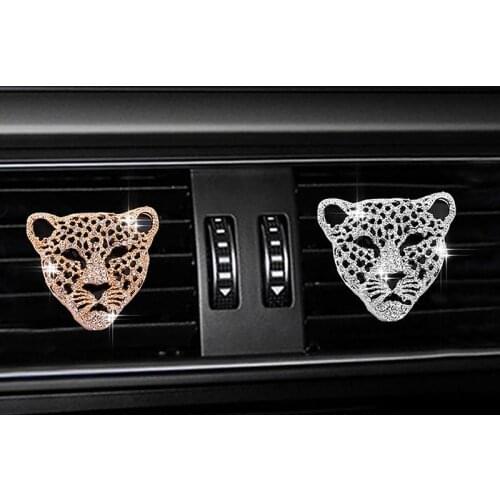 1pc Car Air Freshener In Auto Interior Decor Aroma Car Diffuser Vent Clip Diamond Leopard Solid Perfume Car Accessories Auto