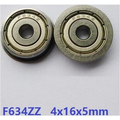 20pcs/50pcs/100pcs F634ZZ F634Z F634-ZZ 2Z Z 4x16x5mm flanged deep groove ball bearing 4*16*5
