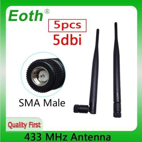 5pcs lot 433 MHz Antenna 5dBi SMA Male Connector 433m folding antena 433 mhz waterproof directional antenne for Lorawan Gasmeter