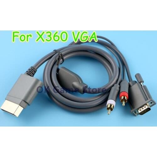 8pcs For Xbox360 1.8 m HD VGA AV Cable With Optical Output HD VGA Audio/Video Cable For Xbox 360 Game Console