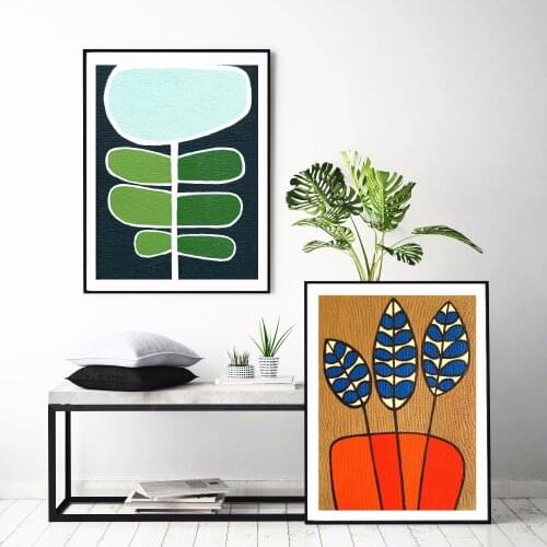 Abstract Flower Set Cotton Canvas Art Print Painting Poster Wall Pictures For Living Room Home Decorative Bedroom Decor No Frame