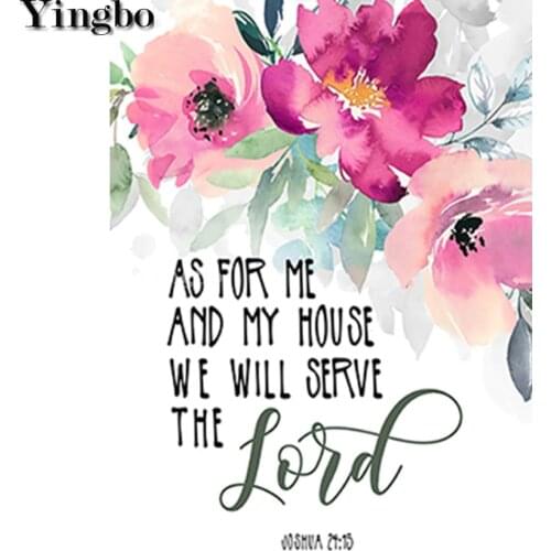 DIY Diamond Painting Bible Verses Poems Christianity Flower Diamond Embroidery 5D Mosaic Diamond Needlework Cross Stitch Kit