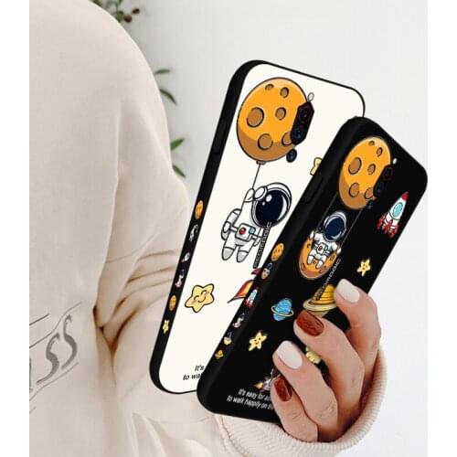 Astronaut Cartoon TPU Case For ZTE Nubia Red Magic 6 Pro Side Print Case Starry Sky Cover For Nubia Red Devil 5G