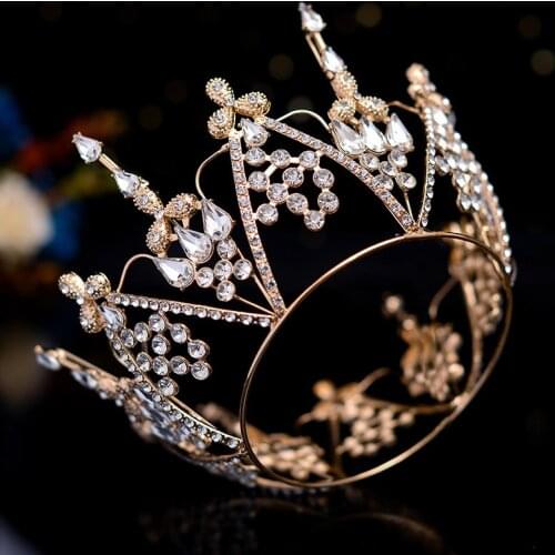 Atmospheric Round Crown Headband Bridal Crown Headdress Oroc Style Crown